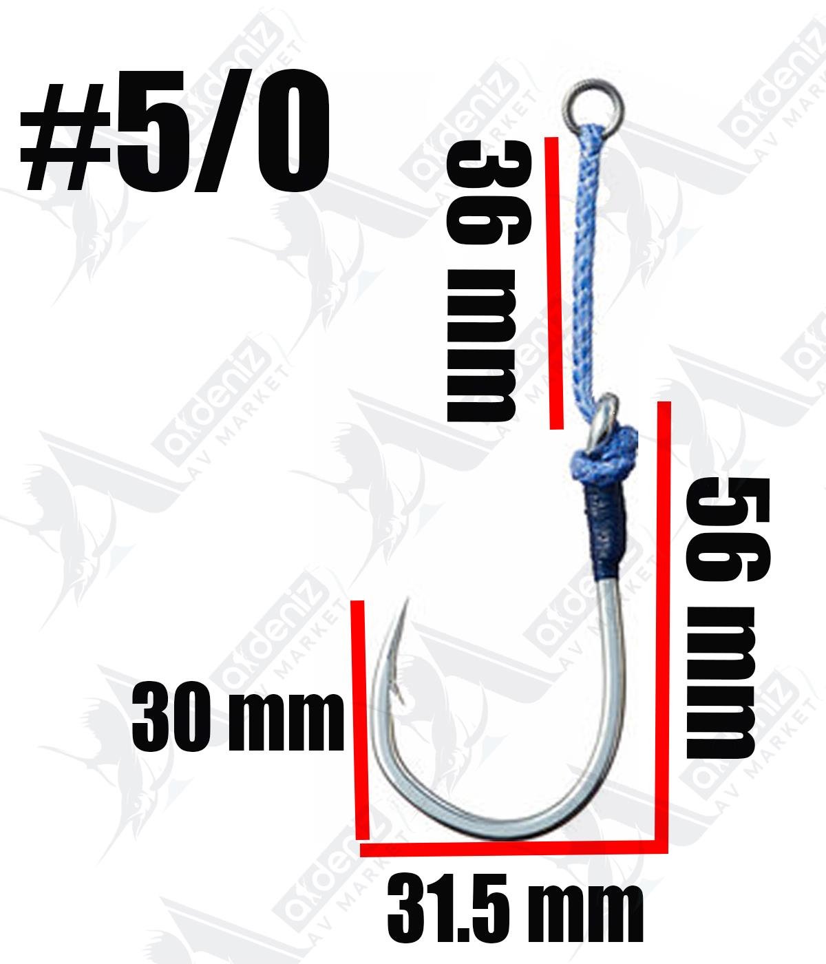 Vanfook BSA-100 BBS Single Assist Hook Jig Assist İğnesi (2 Adet-Tekli) Silver #5/0VANFOOK