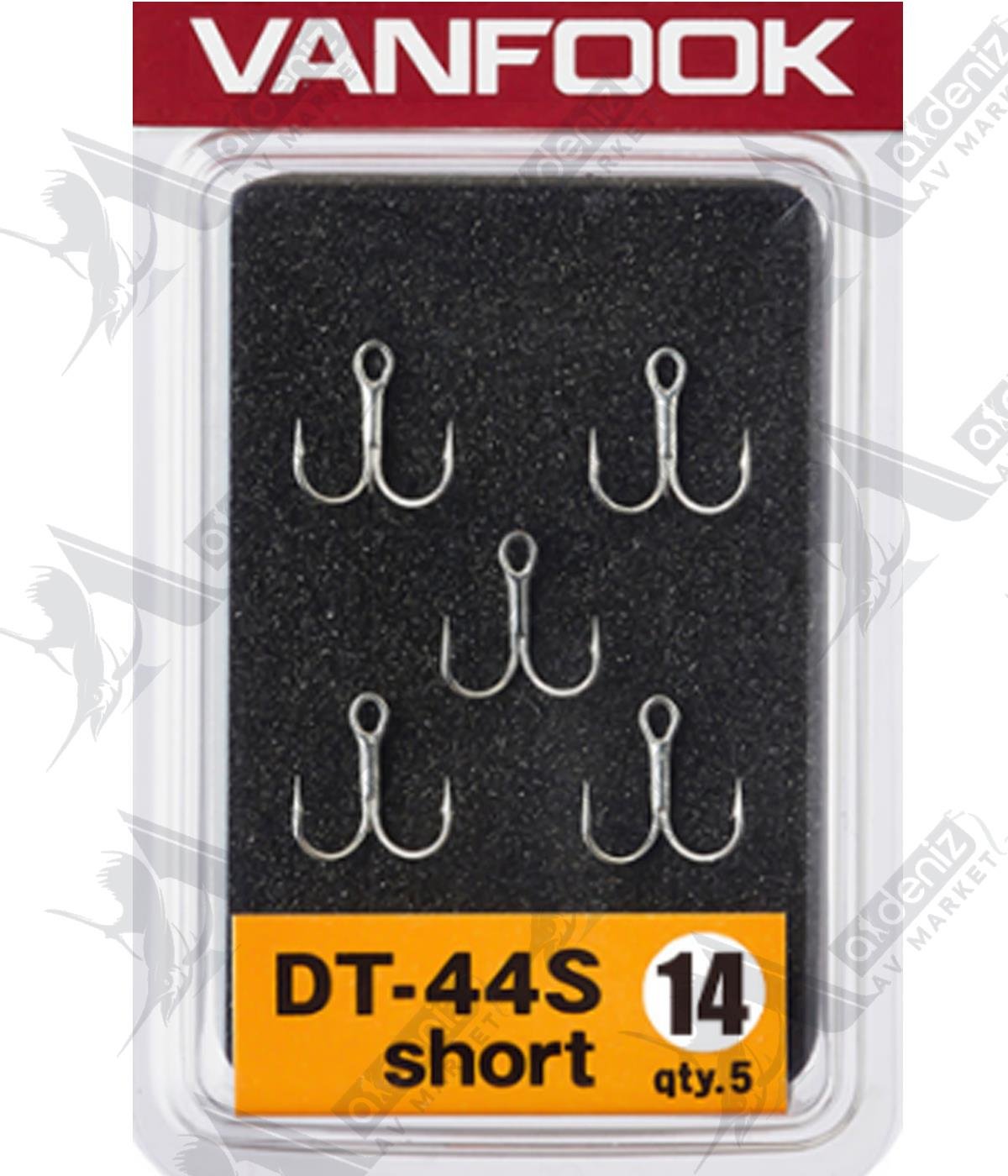 Vanfook DT-44S 1X Short Shank Light Treble Hook Silver (Üçlü İğne) 5'li Paket #14VANFOOK