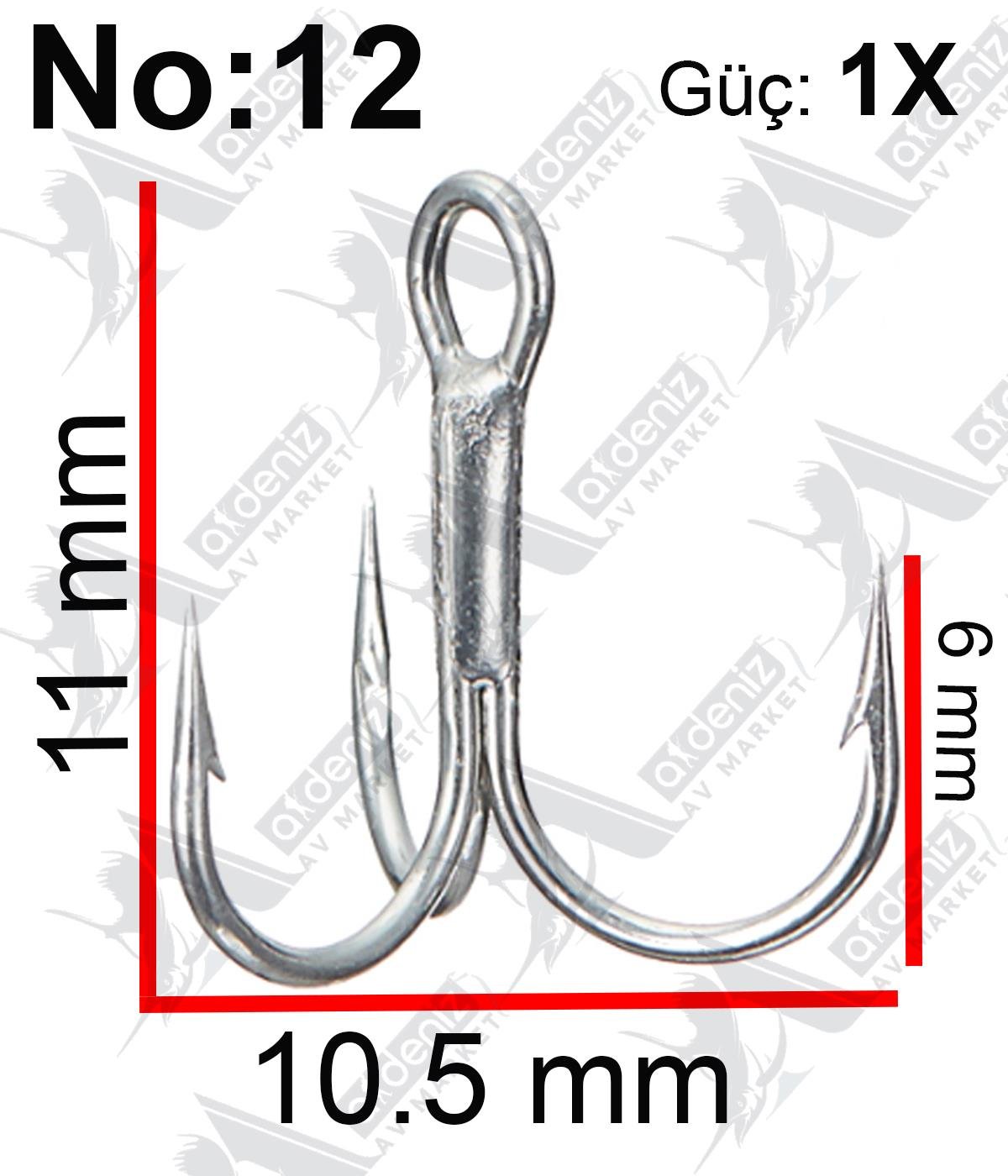Vanfook DT-44S 1X Short Shank Light Treble Hook Silver (Üçlü İğne) 5'li Paket #12VANFOOK