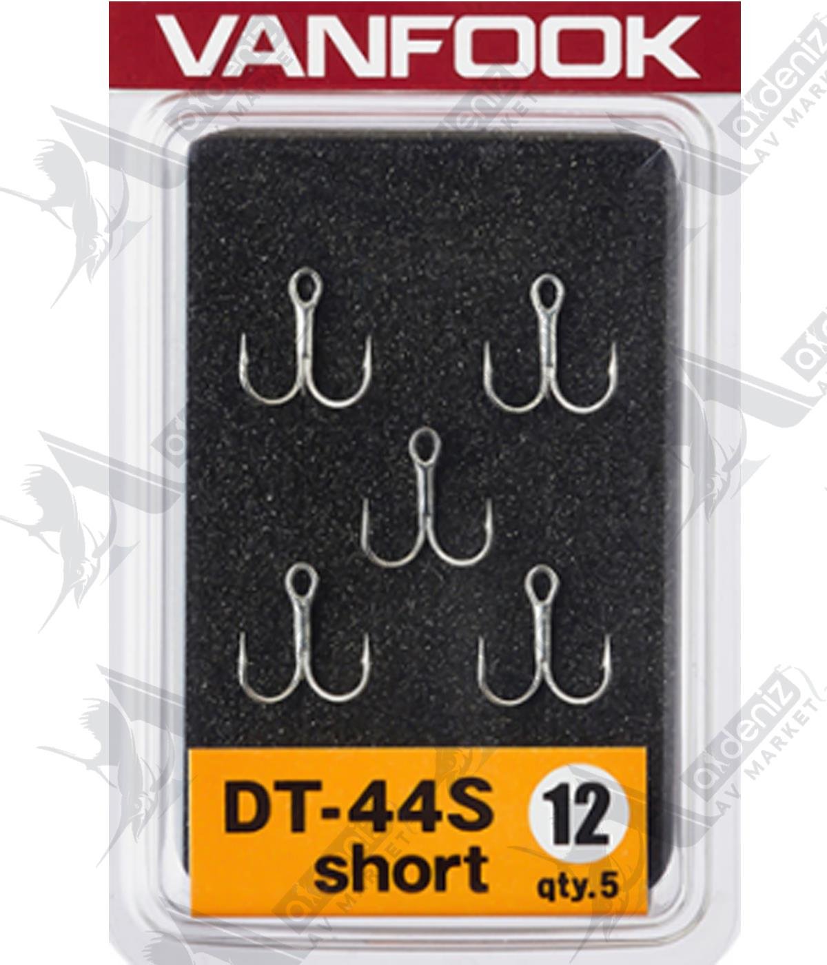 Vanfook DT-44S 1X Short Shank Light Treble Hook Silver (Üçlü İğne) 5'li Paket #12VANFOOK