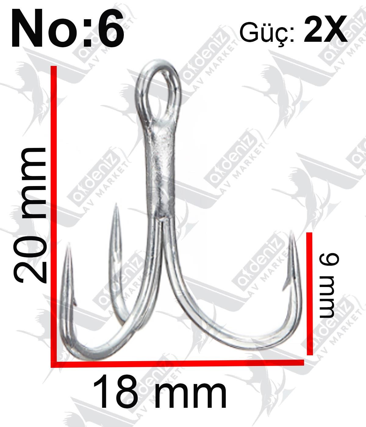 Vanfook DT-58S Treble Hook 2X Medium Heavy (Üçlü İğne) Silver 7'li Paket #6VANFOOK