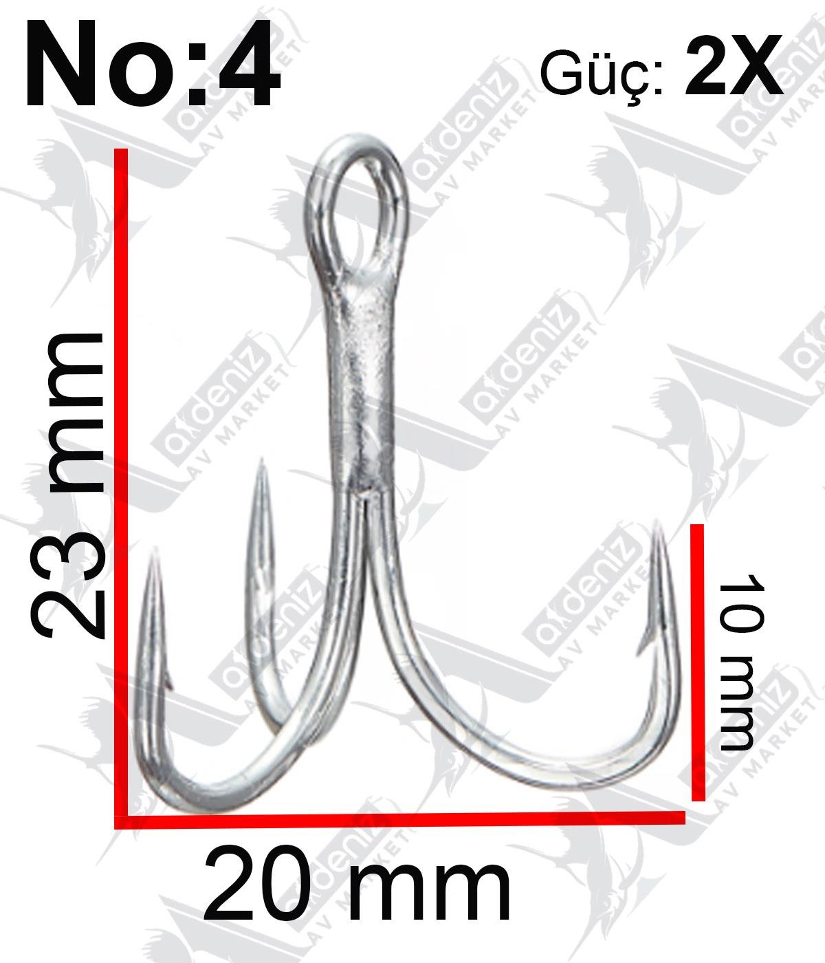 Vanfook DT-58S Treble Hook 2X Medium Heavy (Üçlü İğne) Silver 7'li Paket #4VANFOOK