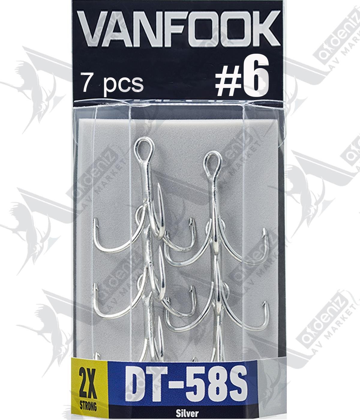Vanfook DT-58S Treble Hook 2X Medium Heavy (Üçlü İğne) Silver 7'li Paket #6VANFOOK