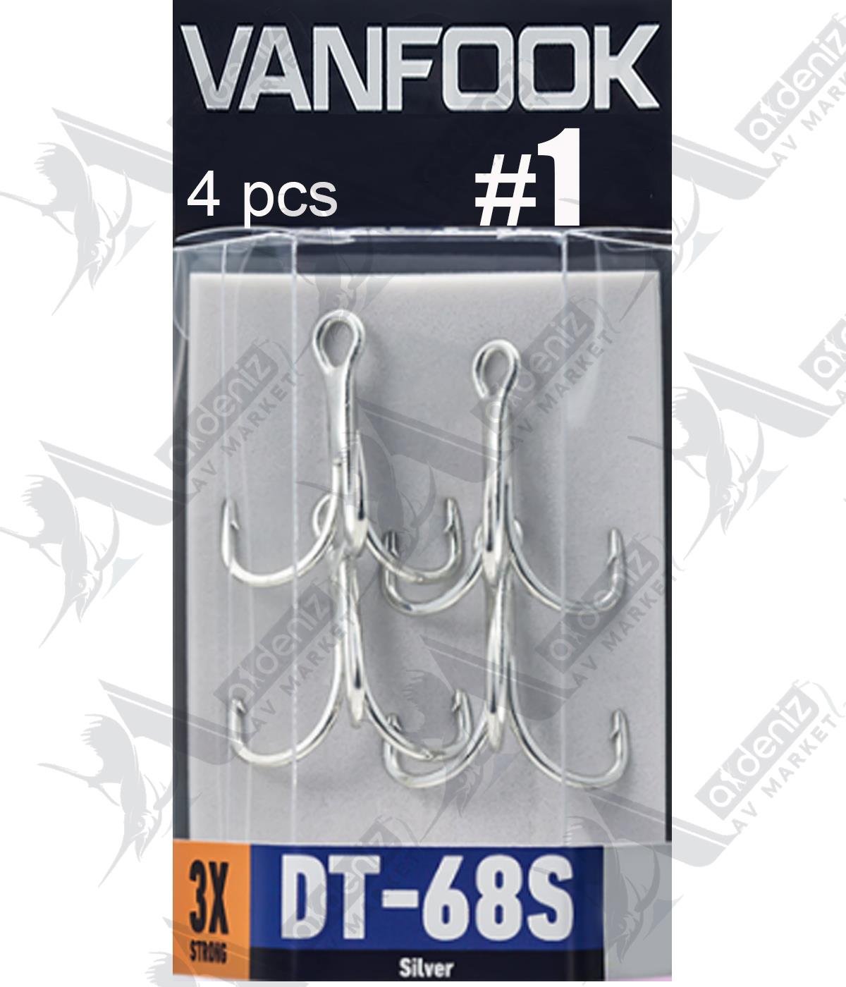 Vanfook DT-68S Treble Hook 3X Heavy (Üçlü İğne) Silver 4'lü Paket #1VANFOOK