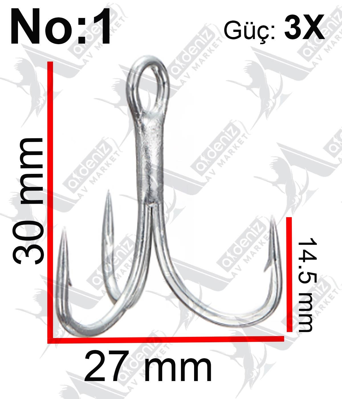 Vanfook DT-68S Treble Hook 3X Heavy (Üçlü İğne) Silver 4'lü Paket #1VANFOOK