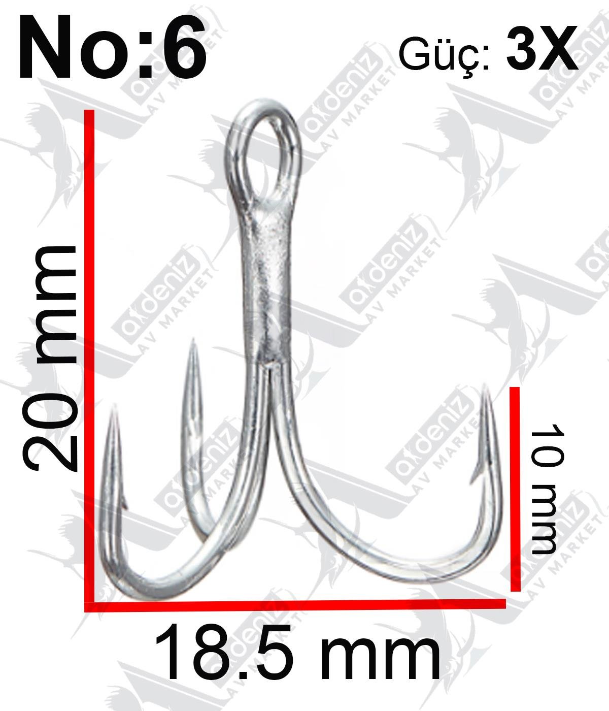 Vanfook DT-68S Treble Hook 3X Heavy (Üçlü İğne) Silver 5'li Paket #6VANFOOK