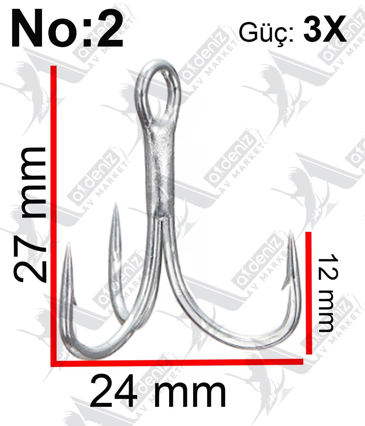Vanfook DT-68S Treble Hook 3X Heavy (Üçlü İğne) Silver 4'lü Paket #2VANFOOK