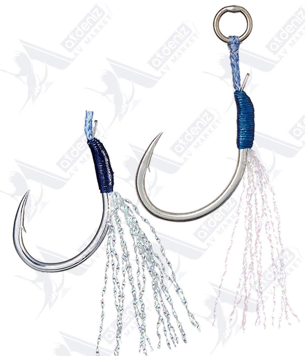 Vanfook MJ-04 Micro Jig Assist Hook Single+Tinsel 0.5 Cm (Tekli 3 Adet Simli Asist İğne) #1VANFOOK
