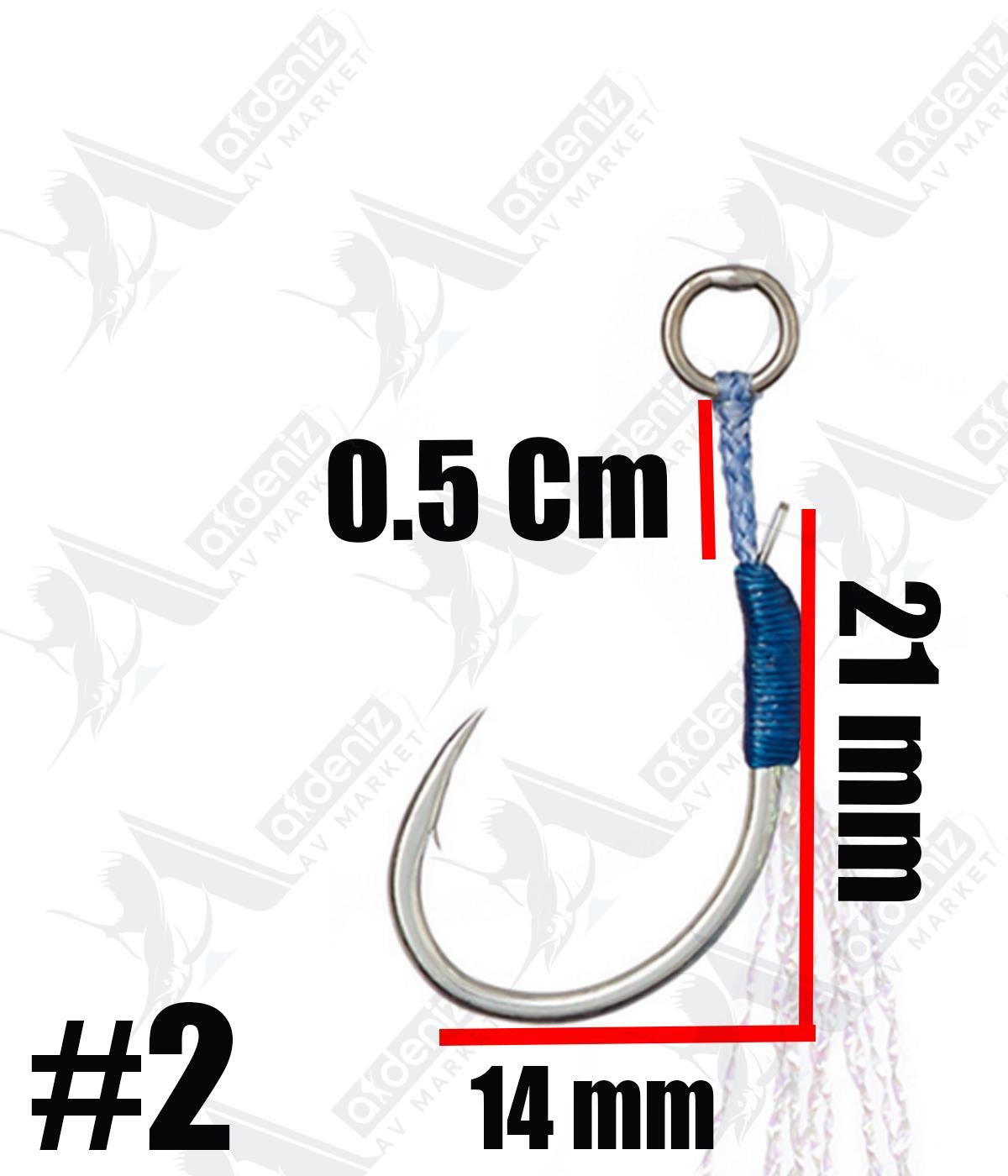 Vanfook MJ-04 Micro Jig Assist Hook Single+Tinsel 0.5 Cm (Tekli 3 Adet Simli Asist İğne) #2VANFOOK