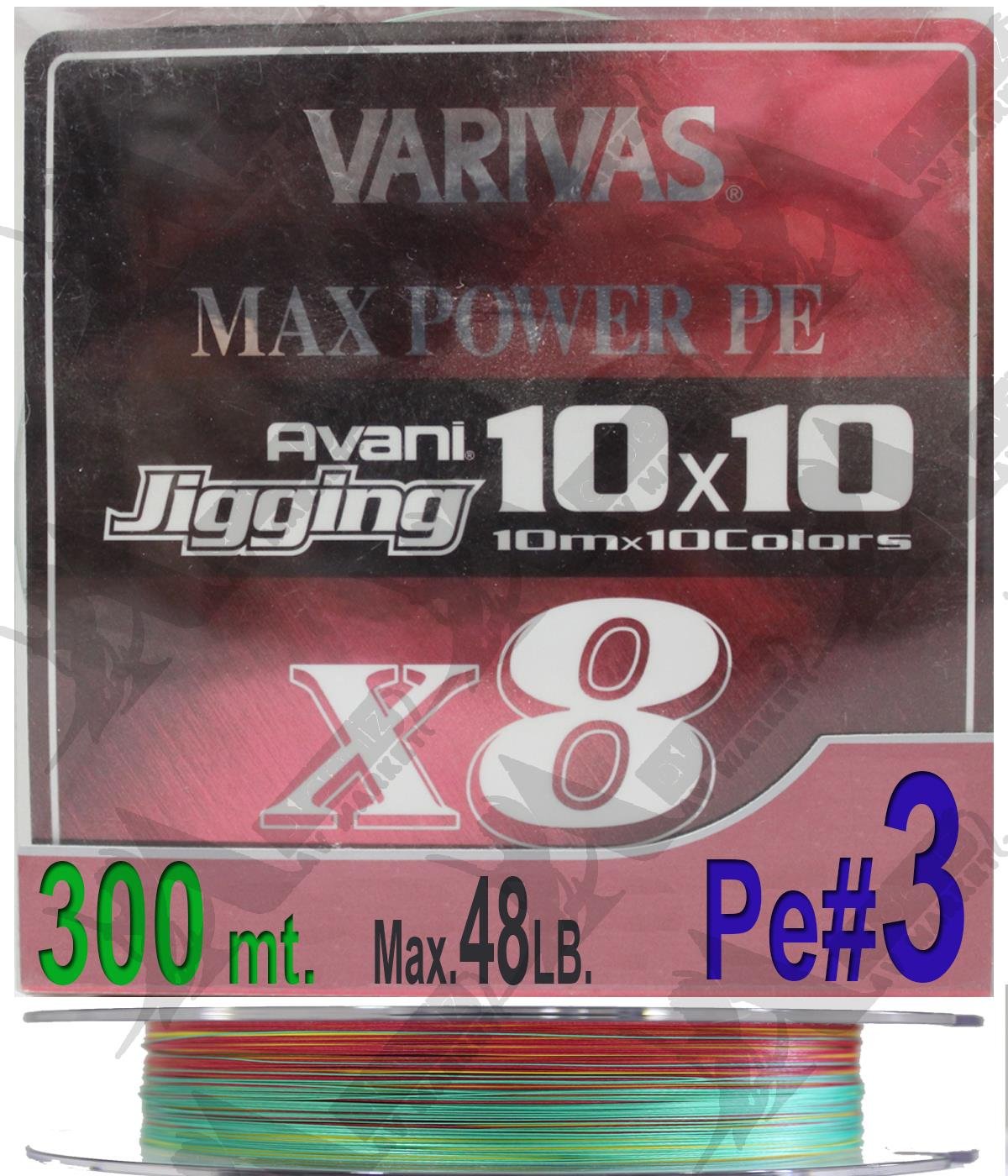 Varivas Avani Jigging 10x10 Max Power X8 PE#3 0.285mm 48Lb 300Mt Multicolor İp MisinaVARİVAS