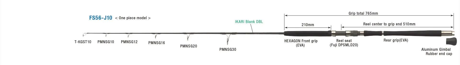 ZENAQ Fokeeto FS56-J10 İkari 168 cm 150-400 gr (Tetiksiz) Jig ve Canlı Yem KamışıZENAQ