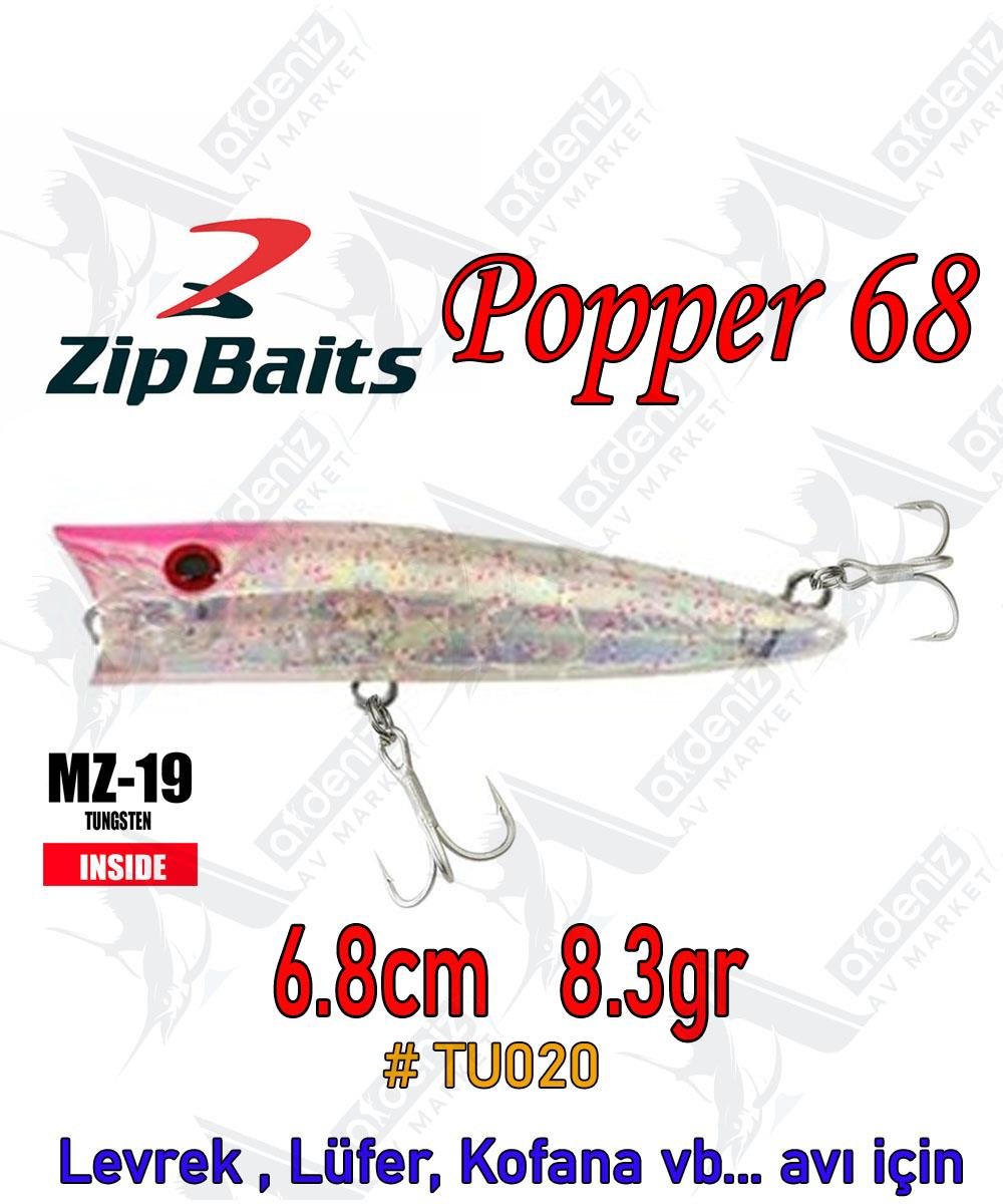 Zipbaits Popper 68mm 8.3gr Su Üstü Poping Maket Balık Color:TU020ZİPBAİTS