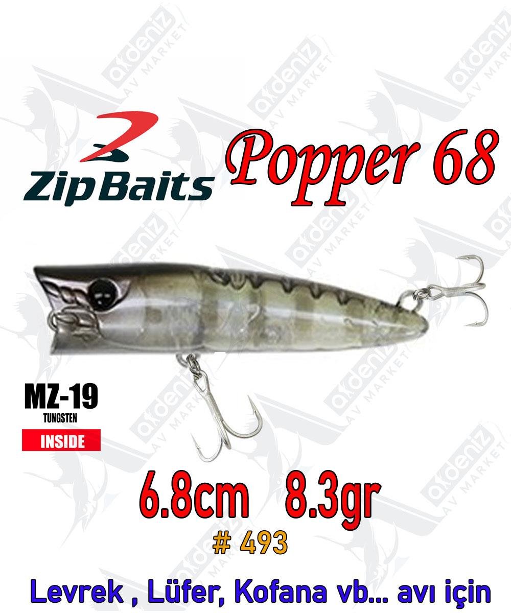 Zipbaits Popper 68mm 8.3gr Su Üstü Poping Maket Balık Color:493ZİPBAİTS