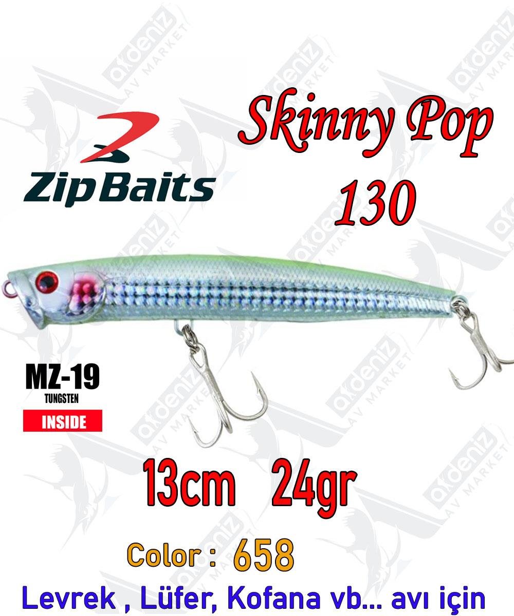 Zipbaits Skinny Pop Floating 130mm 24gr Su Üstü Popper Maket Balık Color:658ZİPBAİTS