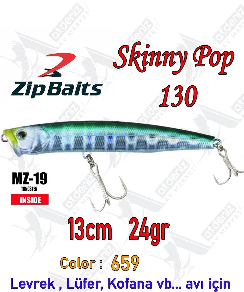 Zipbaits Skinny Pop Floating 130mm 24gr Su Üstü Popper Maket Balık Color:659ZİPBAİTS