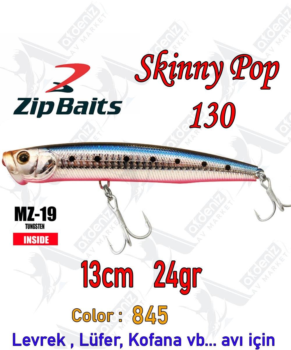 Zipbaits Skinny Pop Floating 130mm 24gr Su Üstü Popper Maket Balık Color:845ZİPBAİTS