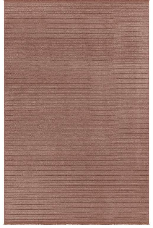 Cool 404 Taba Renkli Kendinden Doğal Çizgili Minimalist Yumuşak Dokulu Kaymaz Tabanlı Sade Kilim