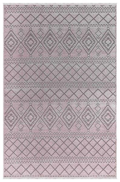 Cool 405 Geometrik Desenli İskandinav Tarz Yumuşak Dokulu Vizon Renkli Kaymaz Tabanlı Kilim