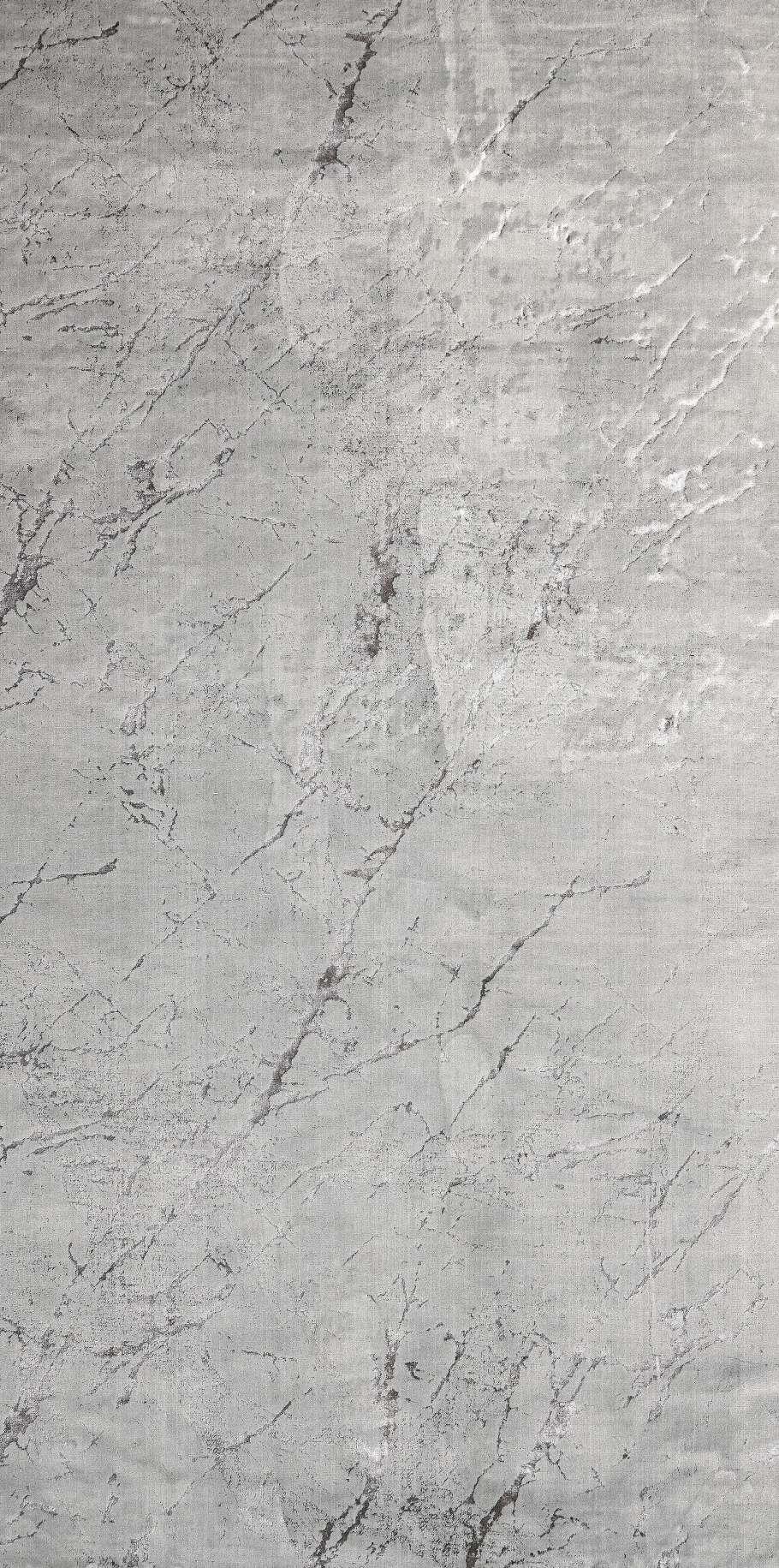 Cotton 1075 %100 Pamuksu Tuşeli Polyester İplikten Mermer Desenli Gri Renk Modern Yolluk Halı
