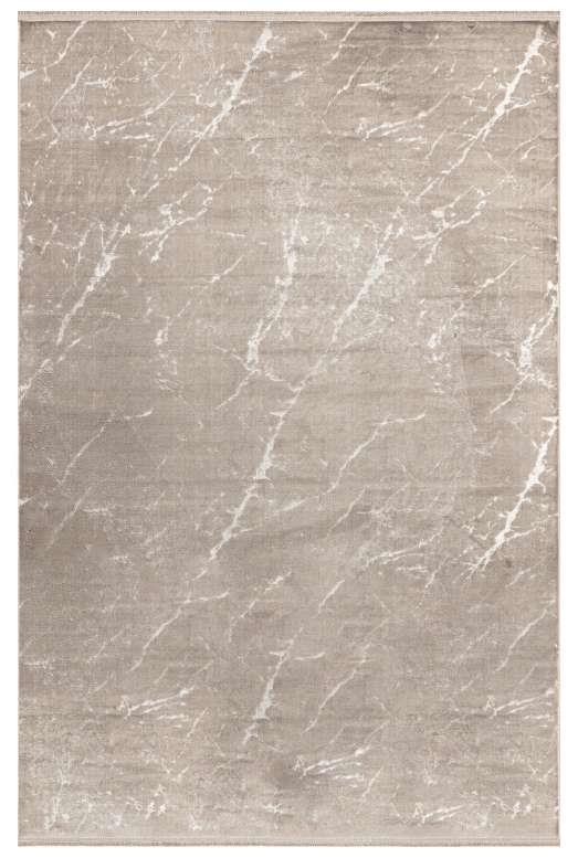 Cotton 1075 %100 Pamuksu Tuşeli Polyester İplikten Mermer Desenli Vizon Renk Modern Yolluk Halı