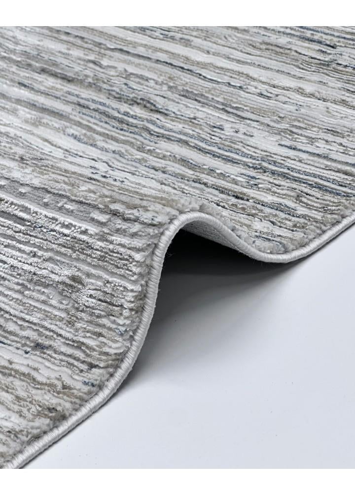 Nova 1123 Minimalist Kendinden Çizgi Desenli Mavi Renk Geçişli Kesme Yolluk Koridor Halısı