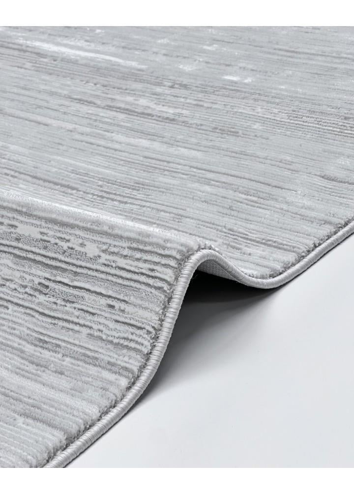 Nova 1123 Minimalist Kendinden Çizgi Desenli Gri Renk Kesme Yolluk Koridor Halısı
