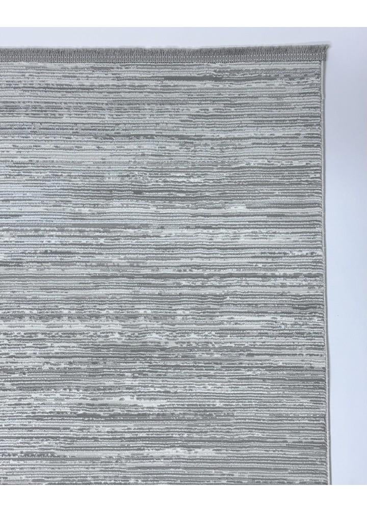 Nova 1123 Minimalist Kendinden Çizgi Desenli Gri Renk Kesme Yolluk Koridor Halısı