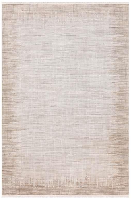 Roma 1109 %60 Akrilik %40 Polyester İplik Doğal Pamuk Tabanlı Bej Renk Minimalist Bordürlü Halı