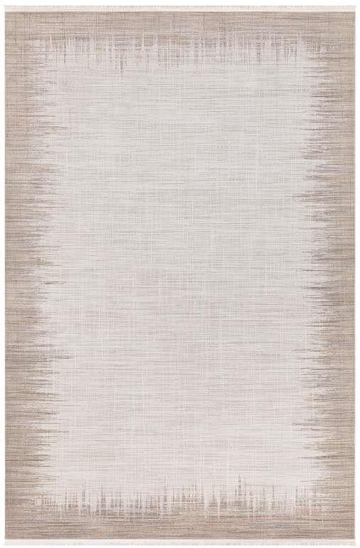 Roma 1109 %60 Akrilik %40 Polyester İplik Doğal Pamuk Tabanlı Gri Renk Minimalist Bordürlü Halı
