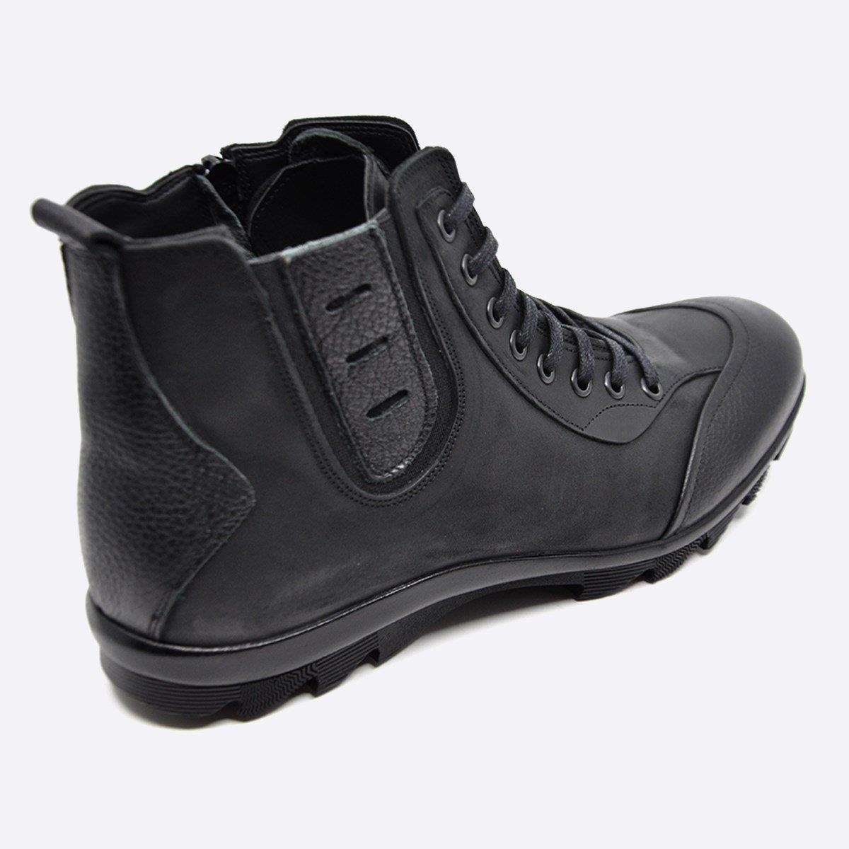 Bağcıklı Siyah Kauçuk Taban Erkek Spor Sıcak Astar Bot 2299 551 635