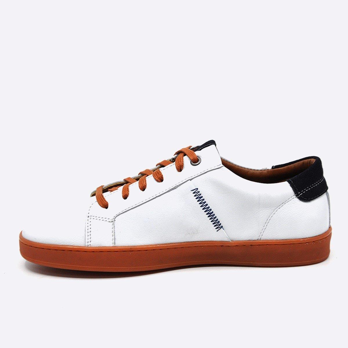 Fosco Hakiki Deri Beyaz Sneaker Spor Erkek Ayakkabı 9882 105