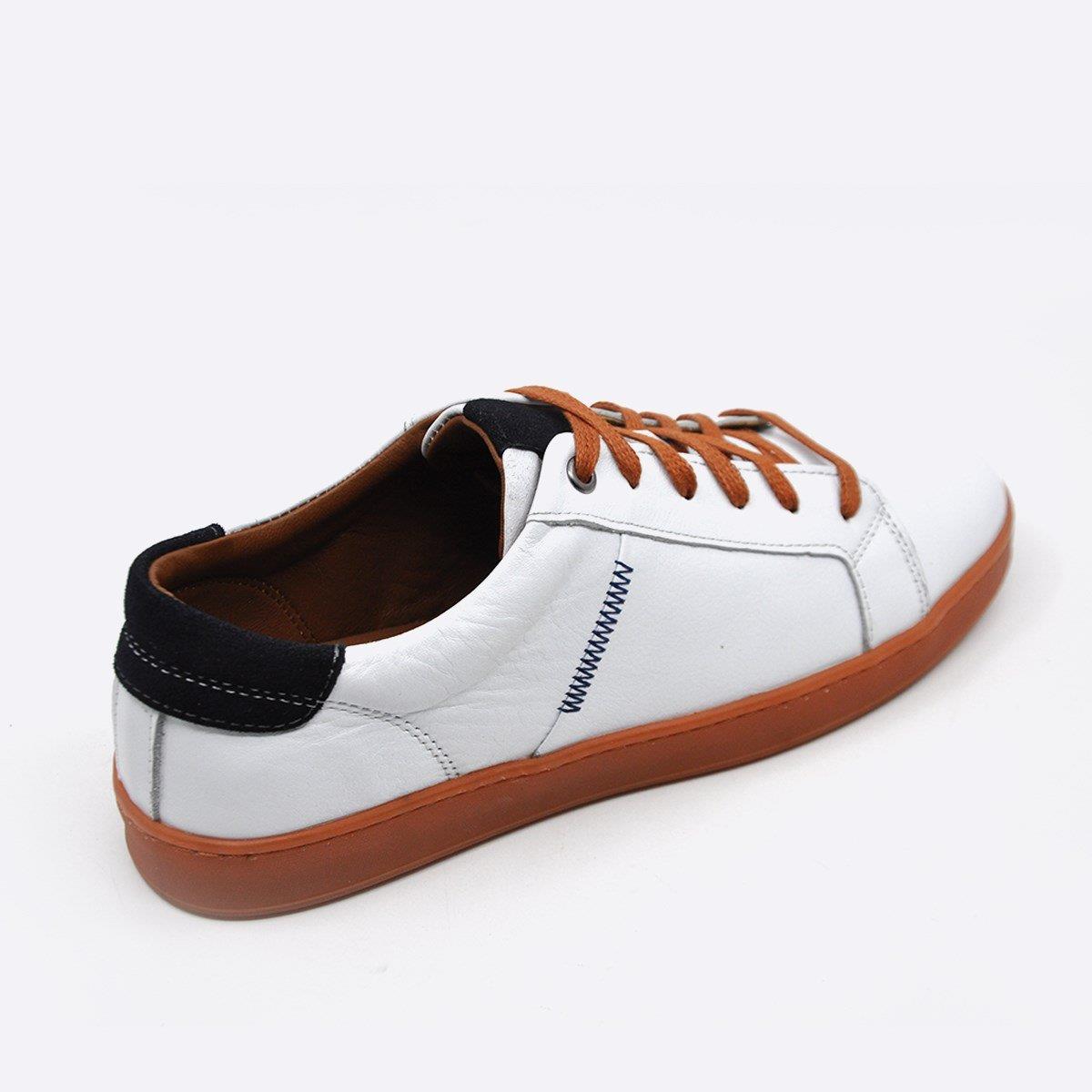 Fosco Hakiki Deri Beyaz Sneaker Spor Erkek Ayakkabı 9882 105