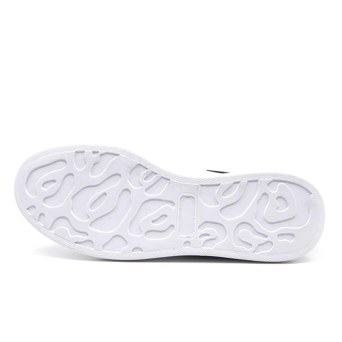 Fosco Hakiki Deri Erkek Sneaker Ayakkabı Beyaz Siyah 9838