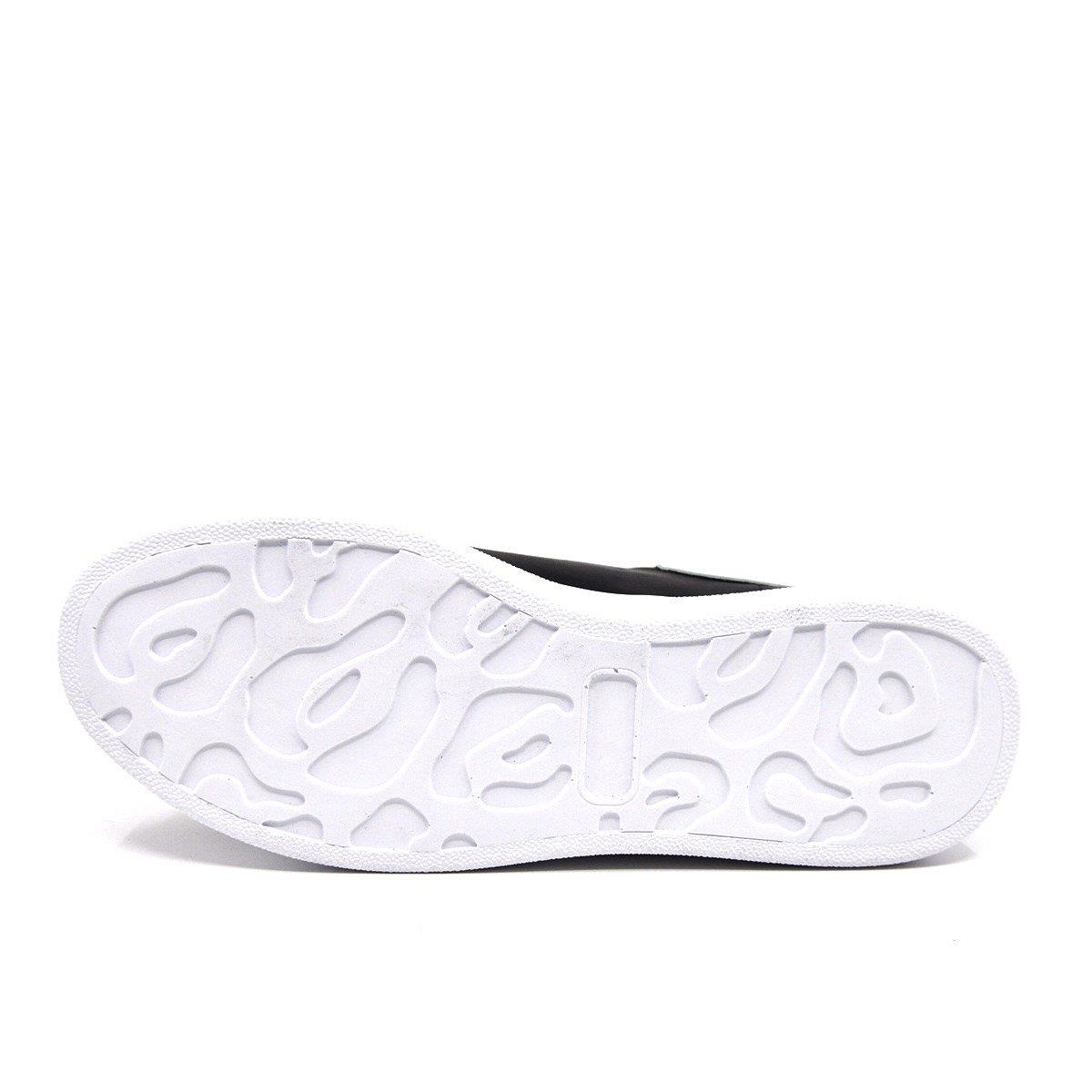 Fosco Hakiki Deri Erkek Sneaker Ayakkabı Siyah Beyaz 9838