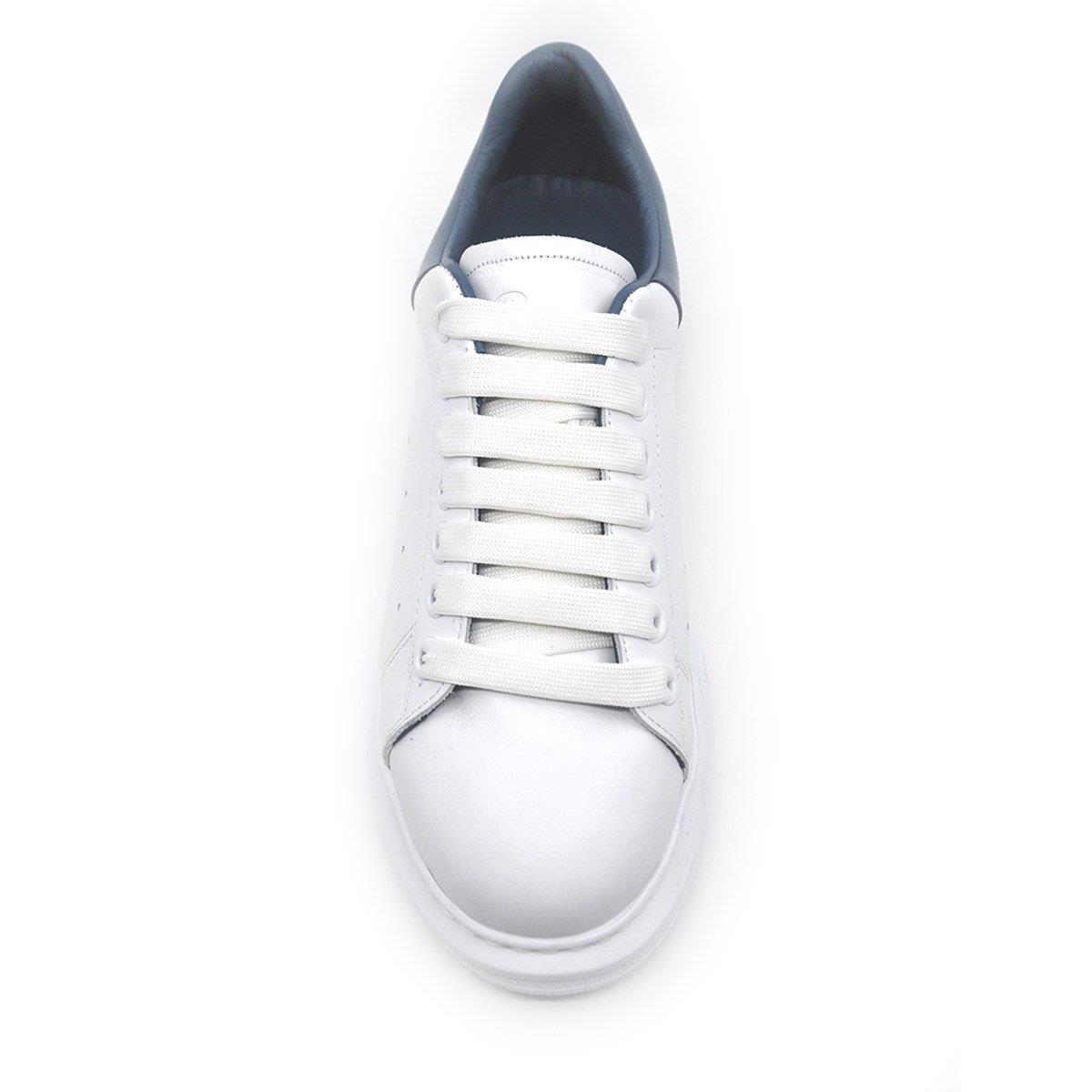 Fosco Hakiki Deri Erkek Sneaker Ayakkabı Beyaz Mavi 9838