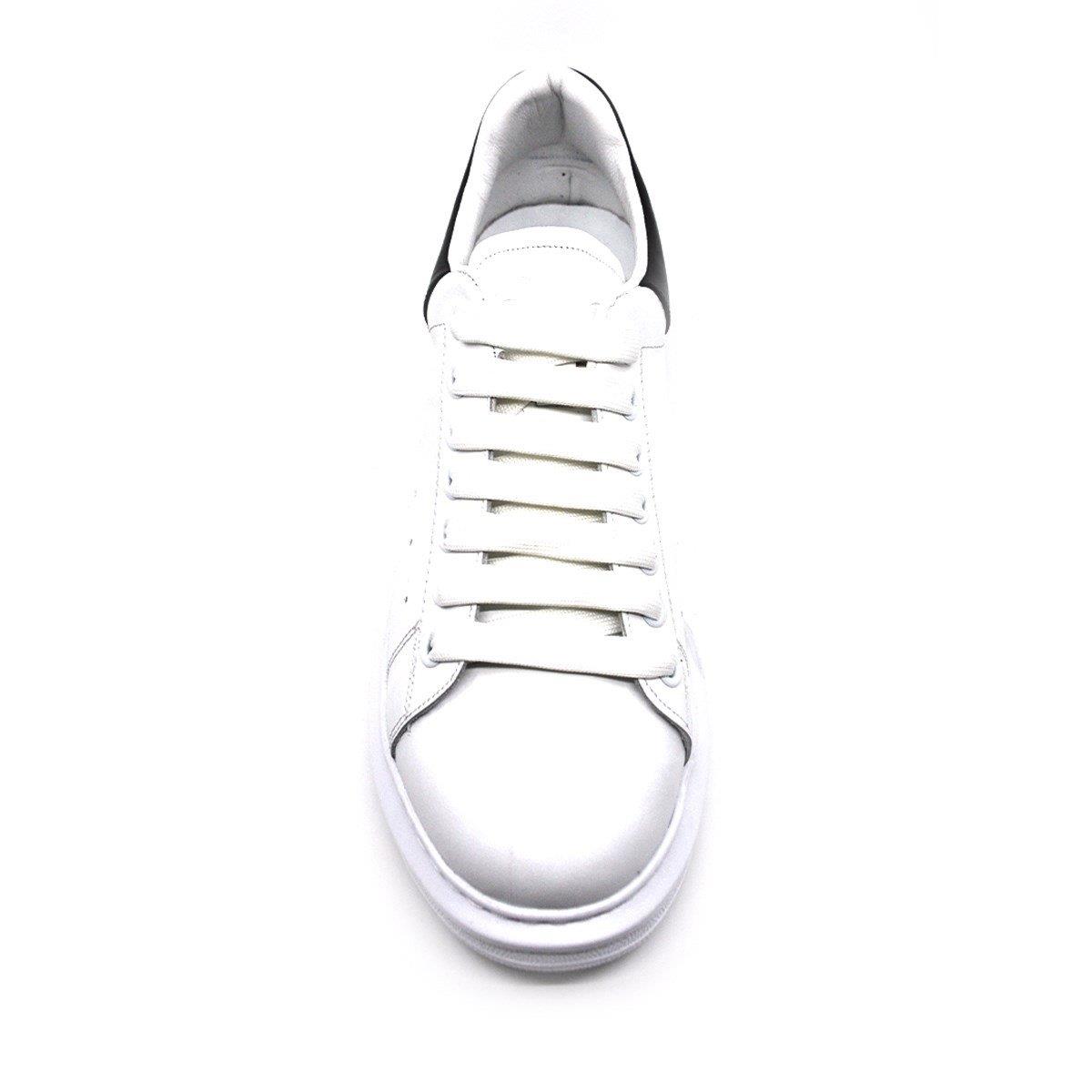 Fosco Hakiki Deri Erkek Sneaker Ayakkabı Beyaz Siyah 9838