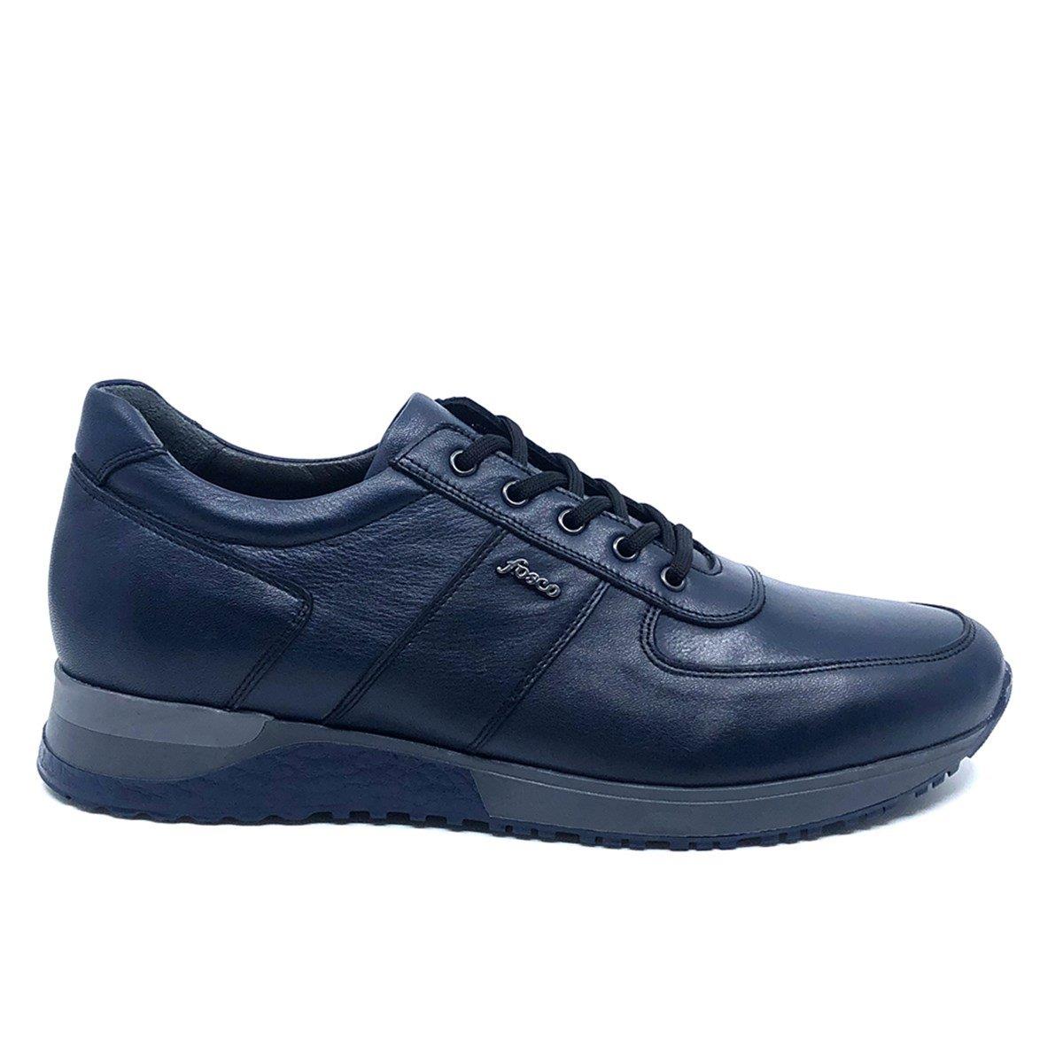Fosco Hakiki Deri Lacivert Erkek Sneaker Ayakkabı 2101-1 305