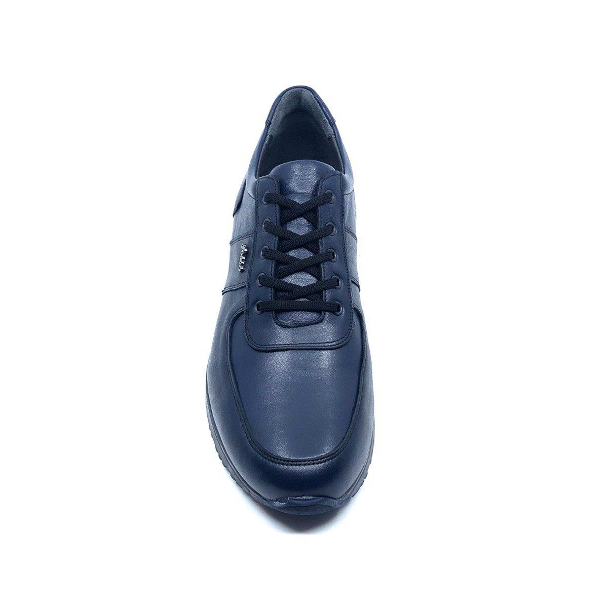 Fosco Hakiki Deri Lacivert Erkek Sneaker Ayakkabı 2101-1 305