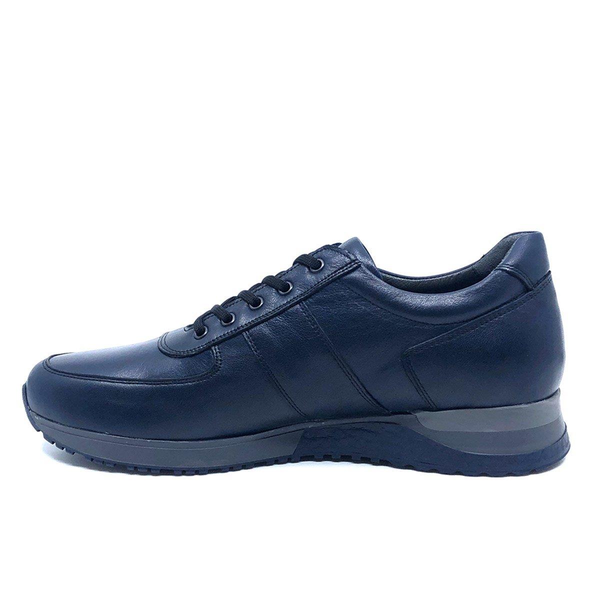 Fosco Hakiki Deri Lacivert Erkek Sneaker Ayakkabı 2101-1 305