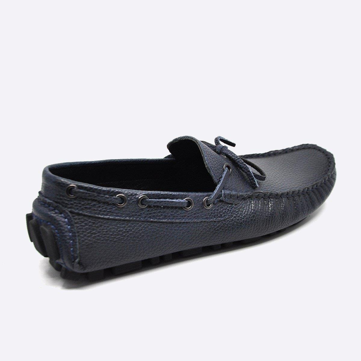 Fosco Hakiki Deri Lacivert Flotter Yazlık Loafer Erkek Ayakkabı 9845