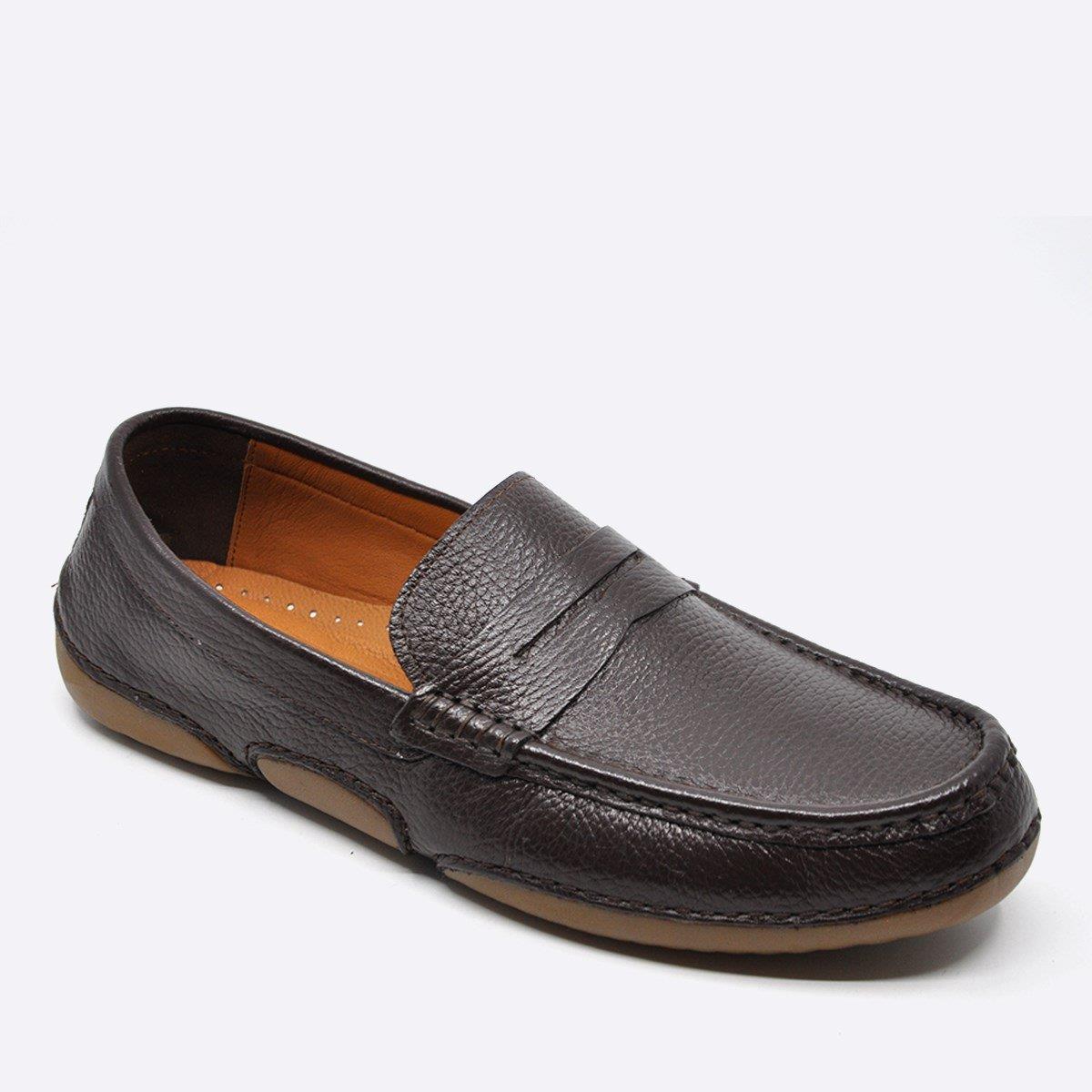 Fosco Hakiki Deri Loafer Günlük Erkek Ayakkabı Kahverengi 9844 104