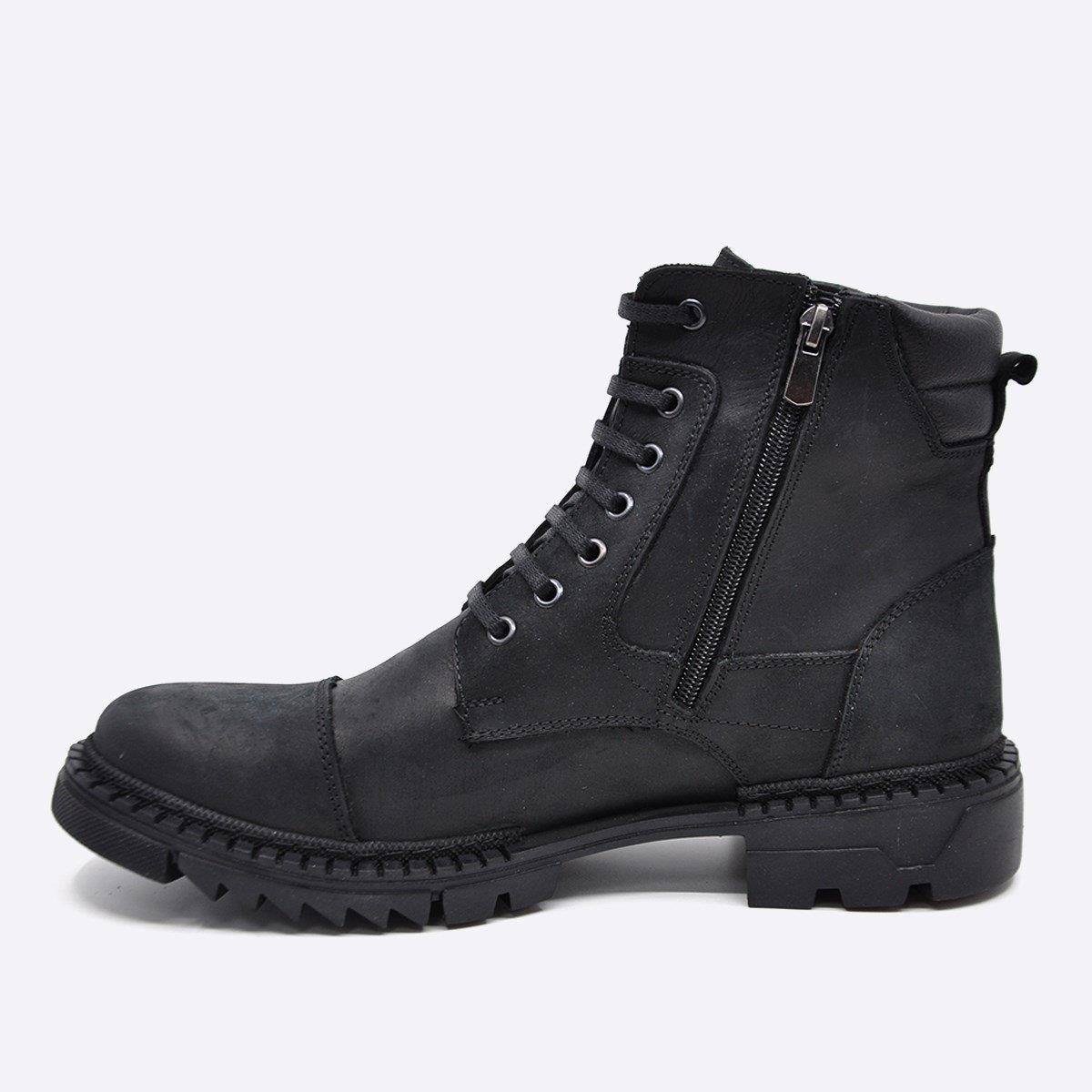 Fosco Hakiki Deri Siyah Kışlık Erkek Bot 549700 01