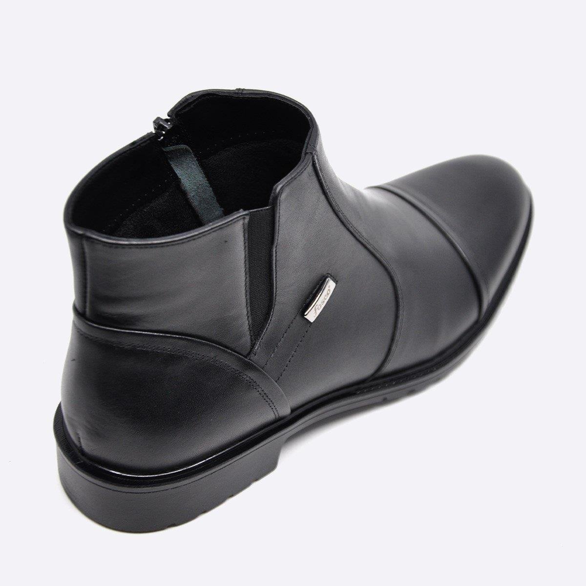 Fosco Hakiki Deri Siyah Kışlık Klasik Erkek Bot 3580 46