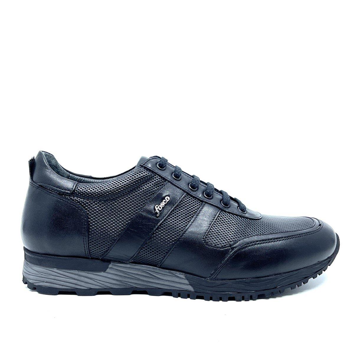 Fosco Hakiki Deri Siyah Kışlık Sneaker Erkek Ayakkabı 2513 46