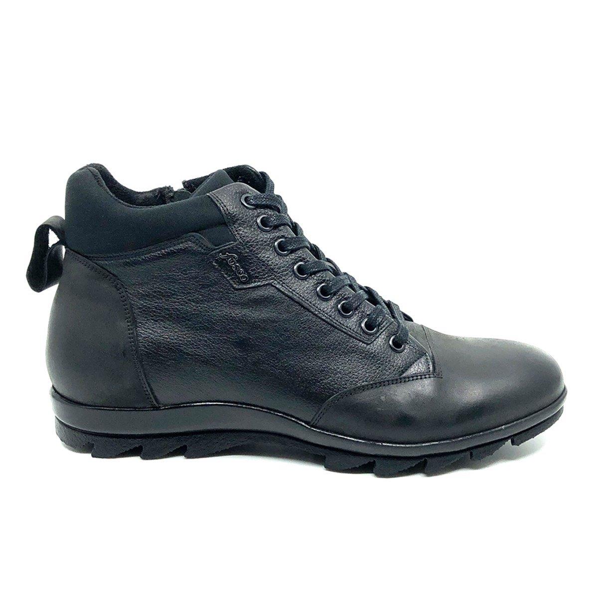 Fosco Hakiki Deri Siyah Sıcak Astar Spor Erkek Bot 9519 636 551