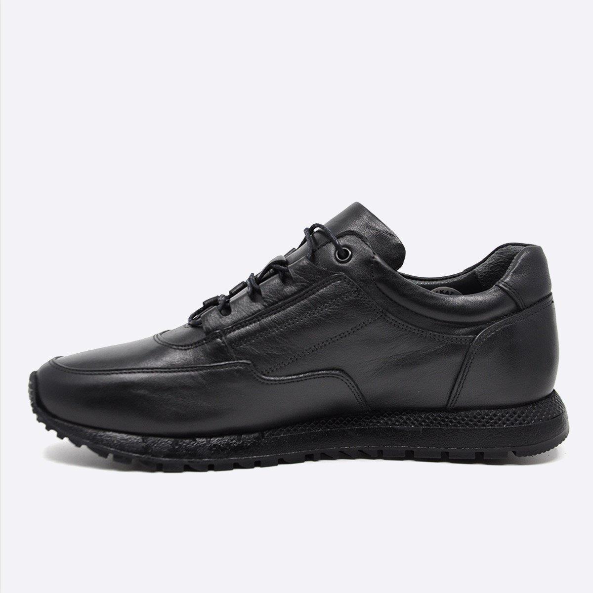 Fosco Hakiki Deri Siyah Sneaker Erkek Ayakkabı 2773 306