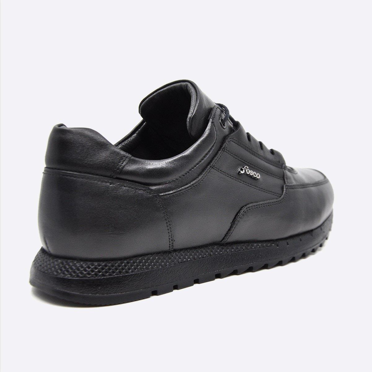 Fosco Hakiki Deri Siyah Sneaker Erkek Ayakkabı 2773 306