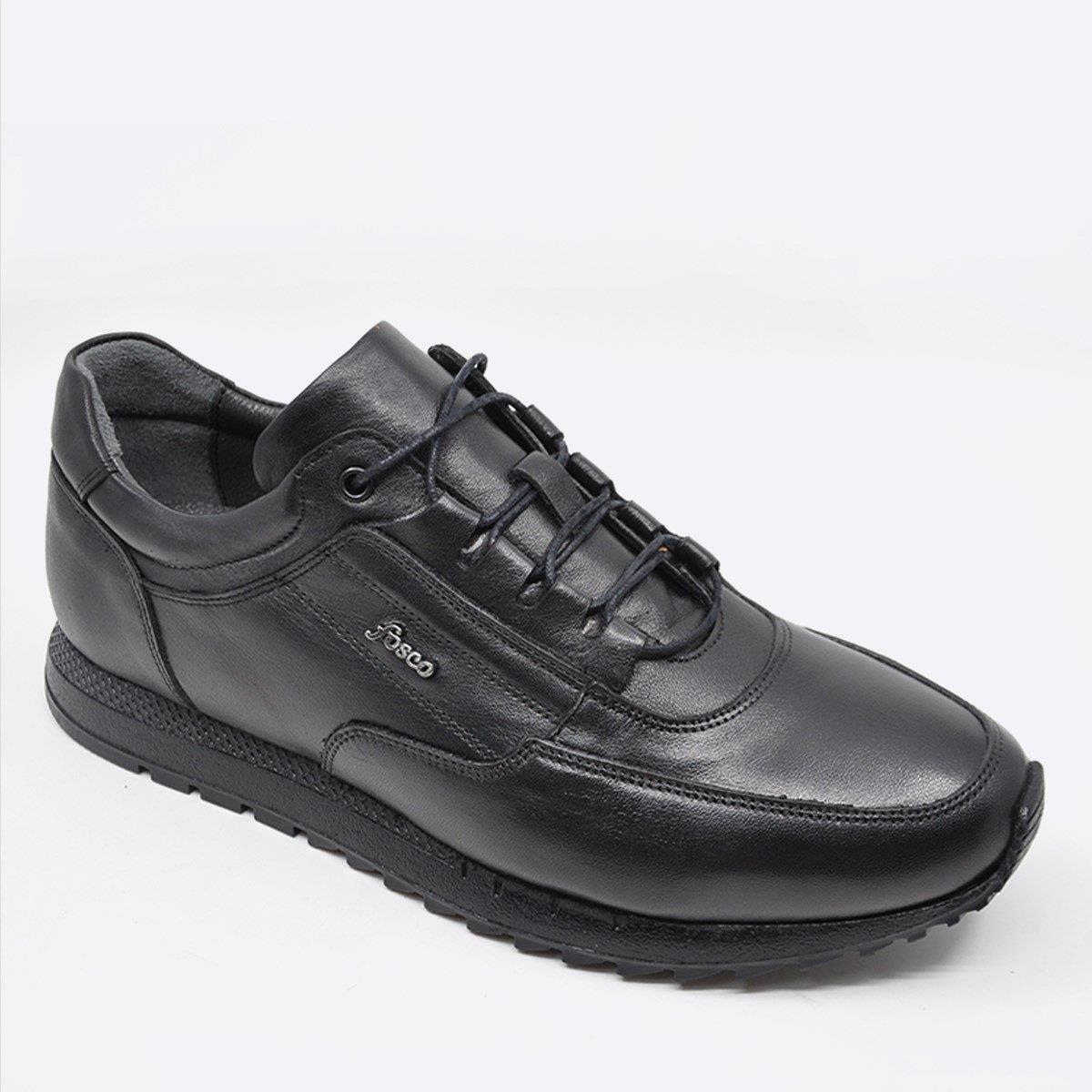 Fosco Hakiki Deri Siyah Sneaker Erkek Ayakkabı 2773 306