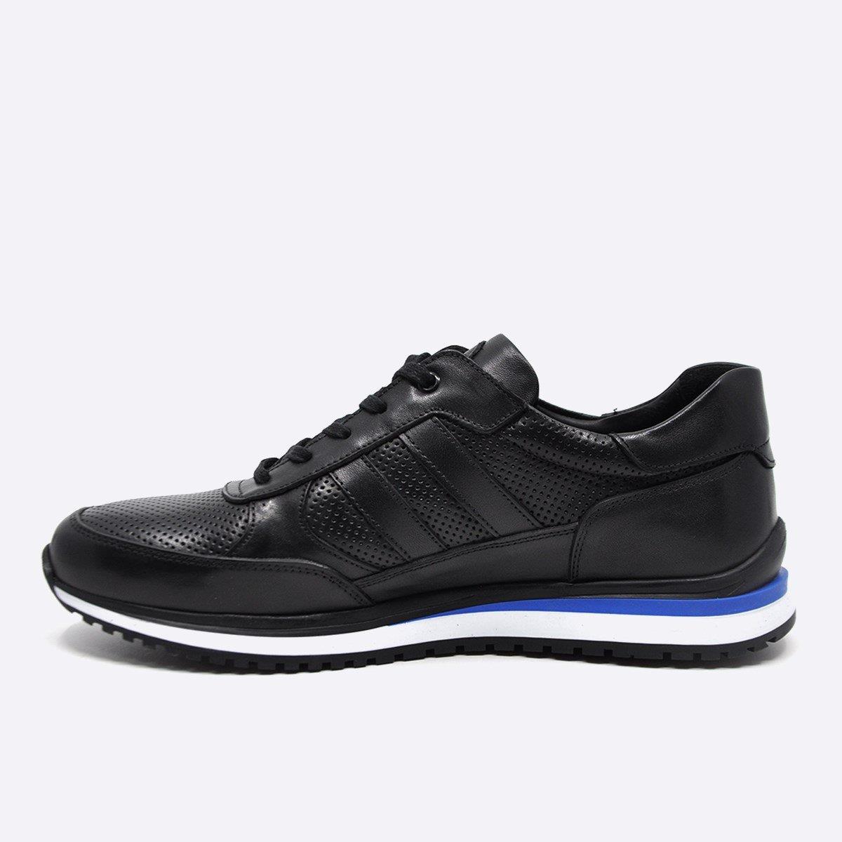 Fosco Hakiki Deri Siyah Sneaker Erkek Ayakkabı 9832 100