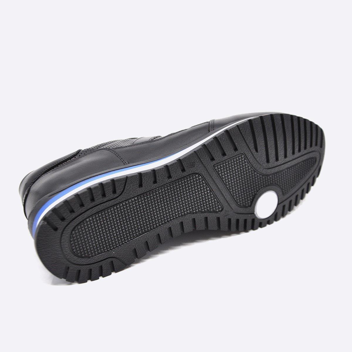 Fosco Hakiki Deri Siyah Sneaker Erkek Ayakkabı 9832 100